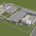 Industrial Plant Aerial View With Large Buildings Storage Tanks And Warehouse Facilities