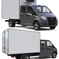 Gray Refrigerated Cargo Van With Roof Mounted Cooling Unit For Transportation