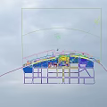Modern Aerial View Urban Planning With Tall Skyscrapers And Circular Layout Design