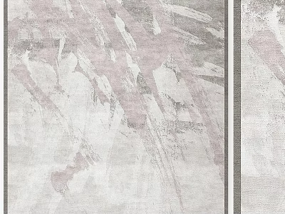 Modern Abstract Square Rug With Soft Pink And Gray Brushstroke Patterns 3d model