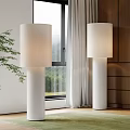 Modern Floor Lamp Tubular Floor Lamp Fabric Floor Lamp Paper Lamp Decorative Lamp 3d model
