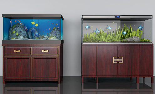 New Chinese Fish Tank Fish Tank Combination 3d model