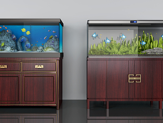 New Chinese Fish Tank Fish Tank Combination 3d model