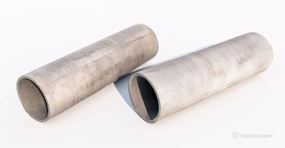 Two Cylindrical Metal Pipes For Structural Construction With Smooth Exterior Surface 3d model 