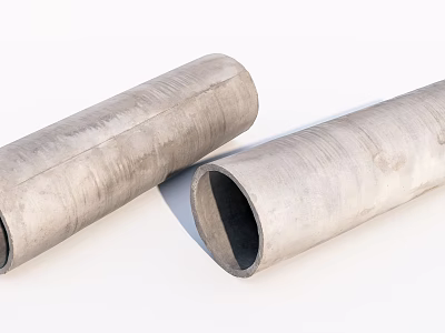 Two Cylindrical Metal Pipes For Structural Construction With Smooth Exterior Surface 3d model