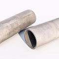 Two Cylindrical Metal Pipes For Structural Construction With Smooth Exterior Surface