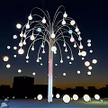 Modern landscape sketch installation tree smoke bubble tree 3d model