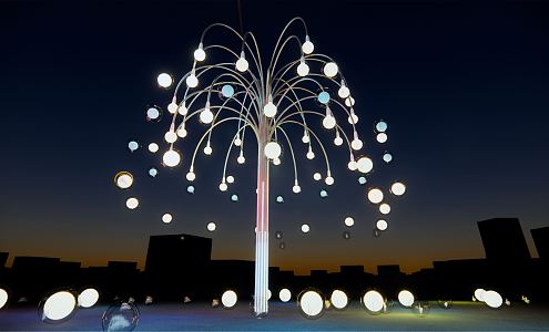 Modern landscape sketch installation tree smoke bubble tree 3d model