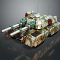 Modern Military Tank With Camouflage Paint Dual Cannons Antennas And Tracks