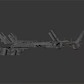 Detailed Industrial Mechanical Equipment With Complex Metal Structure And Components