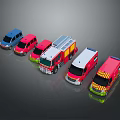 Colorful Toy Vehicle Collection Including Fire Truck Ambulance And Police Car