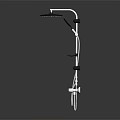 Modern Chrome Shower System With Rainfall Head Handheld Sprayer And Sturdy Metal Bracket 3d model