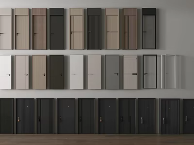 Modern Hinged Doors Collection With Various Colors And Stylish Designs For Home 3d model