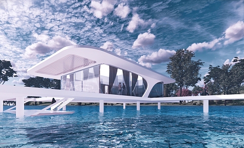 Modern Homestay Water Club 3d model