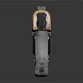 Futuristic Gun Featuring Metallic Finish Yellow Stripe And Illuminated Scope Design