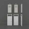 White EXIT Doors Featuring Various Design Angles And Safety Features 3d model