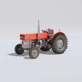 Red Classic Utility Farm Tractor Vehicle With Large Wheels Design
