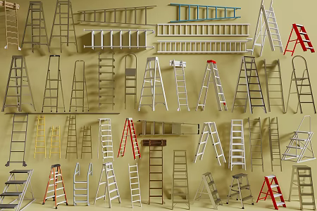 Ladder Aluminum Ladder Herringbone Ladder Folding Ladder Telescopic Ladder 3d model