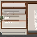 Middle-ancient style folding window door head facade store folding window sliding window door and window combination 3d model