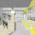 Spacious Lounge Area Interior With Pendant Lights Green Plants And Letter A Wall Art