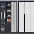 Modern Wardrobe Flat Door Wardrobe 3d model