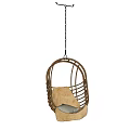 Rattan Hanging Chair With Metal Chain Suspension And Comfortable Seating Design