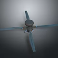 Four Bladed Equipment With Central Circular Hub Metallic Rotor Structure And Mounting Base