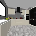 Modern Kitchen Interior Design With Light Colored Cabinets Island Counter And Appliances