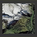 Stunning 3D Mountain Landscape With Snow Capped Peaks And Lush Green Slopes