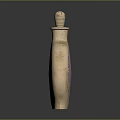 Golden Decorative Perfume Bottle With Purple Background And Intricate Hollow Out Pattern