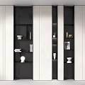Niche minimalist in-wall bookcase 3d model