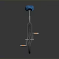 Modern Blue Seat Unicycle Featuring Metal Frame And Single Wheel Structure