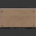 Armory Game Booth With Brown Exterior Wavy Details And Blue Control Panels
