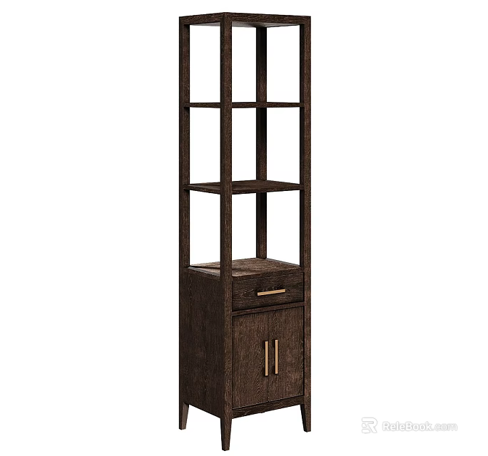 Wooden Entryway Cabinet Sideboard with Storage Drawer and Open Shelves Modern Design 3d model 