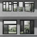 Modern Architectural Exterior Featuring Various Window Designs And Green Outdoor View
