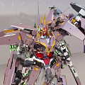 Metallic Mecha Robot Model With Silver Gold Red Accents And Spiked Crown Armor