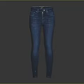 Blue Denim Jeans Slim Fit Classic Design With Pockets And Zipper