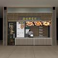 Tasty Mall Food Shop With Menu Board Food Pictures And Staff At Counter