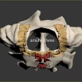 White Outfit With Yellow Ruffled Collar Red Bow Short Sleeves And Shorts