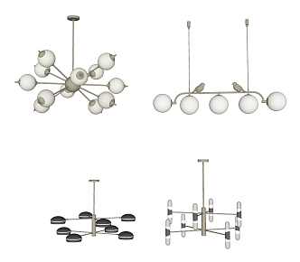 Modern Chandelier Combination Restaurant Chandelier 3d model