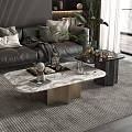Tea table double sofa ornaments 3d model