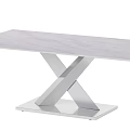 Modern Coffee Table With Sleek Marble Top And X Shaped Metal Base