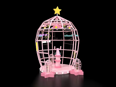 Net Red Card Point Anniversary Celebration Meichen Christmas Meichen Acrylic Iron Rocket 3d model