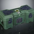 Green Rugged Case With Digital Display And Mesh Panel Secure Latches 3d model