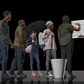 Group of People Gathered Around Whiteboard with One Writing and Others Watching