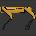 Yellow Four Legged Robotic Equipment With Mechanical Legs And Sturdy Industrial Build