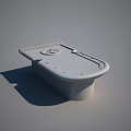 Modern Entertainment Table With Curved Light Top Dark Base And Game Layout For Home Use