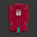 Red EVERREADY Emergency Case With Cross Logo Green Accents And Strap Design