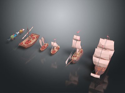 Modern Sailing Cartoon Sailing Anime Sailing 3d model