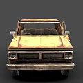 Vintage Yellow Rusty Truck With Weathered Body And Classic Design